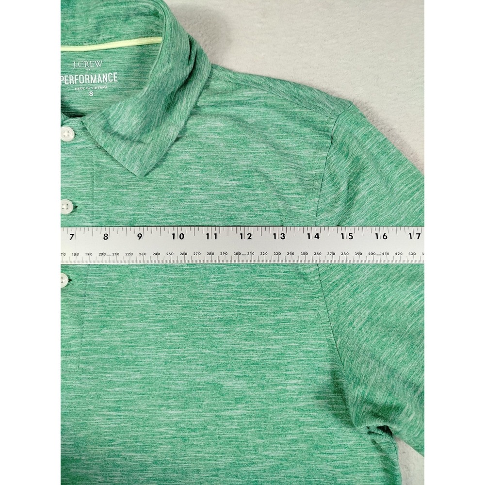 J.Crew Performance Polo Shirt Mens Small Green Solid Golf Stretch Wicking - Picture 5 of 7